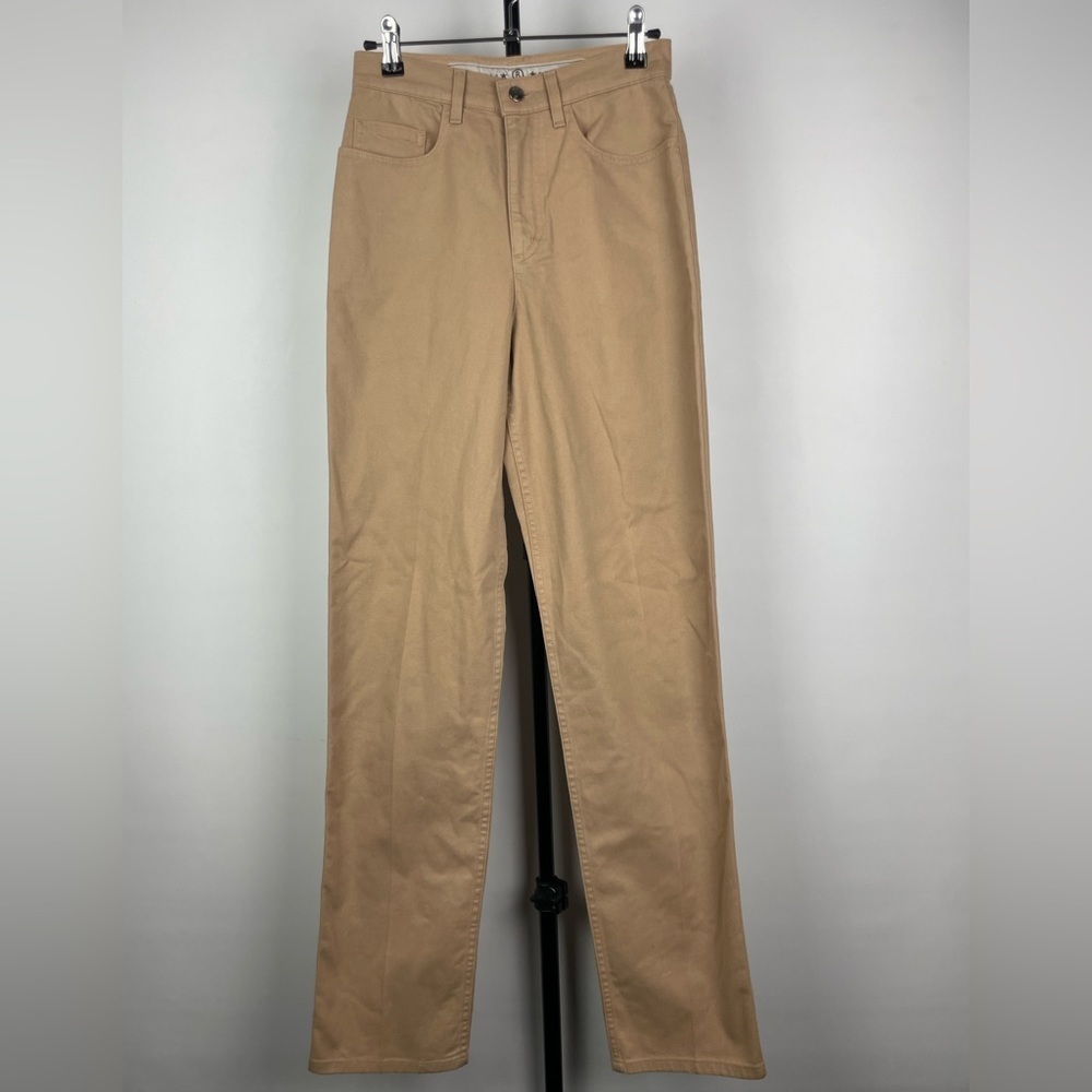 Bogner Khaki Tan High Waist Rough Straight Leg Pants